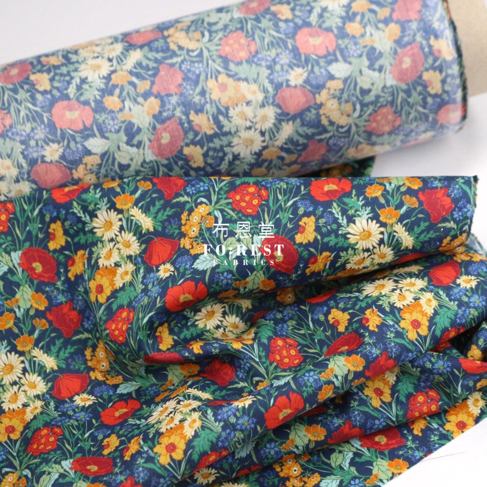 Liberty Of London (Cotton Tana Lawn Fabric) - Florence May Navy Cotton