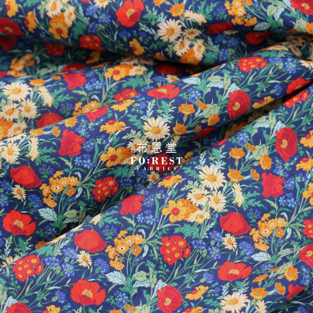 Liberty Of London (Cotton Tana Lawn Fabric) - Florence May Navy Cotton