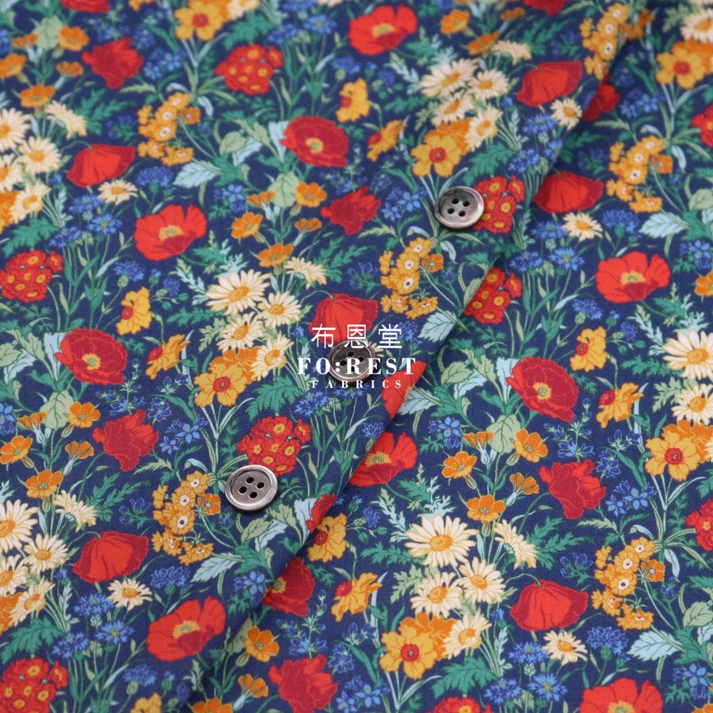 Liberty Of London (Cotton Tana Lawn Fabric) - Florence May Navy Cotton