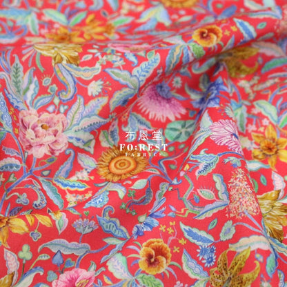 Liberty of London (Cotton Tana Lawn Fabric) - Garden of Life Red - FO:REST Fabric 布恩堂Liberty fabrictana lawnjapanese fabricykk zipper