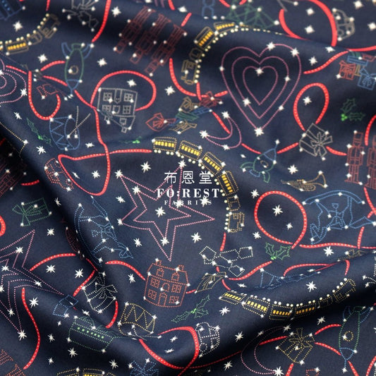 Liberty of London (Cotton Tana Lawn Fabric) - Gift express Navy - FO:REST Fabric 布恩堂Liberty fabrictana lawnjapanese fabricykk zipper
