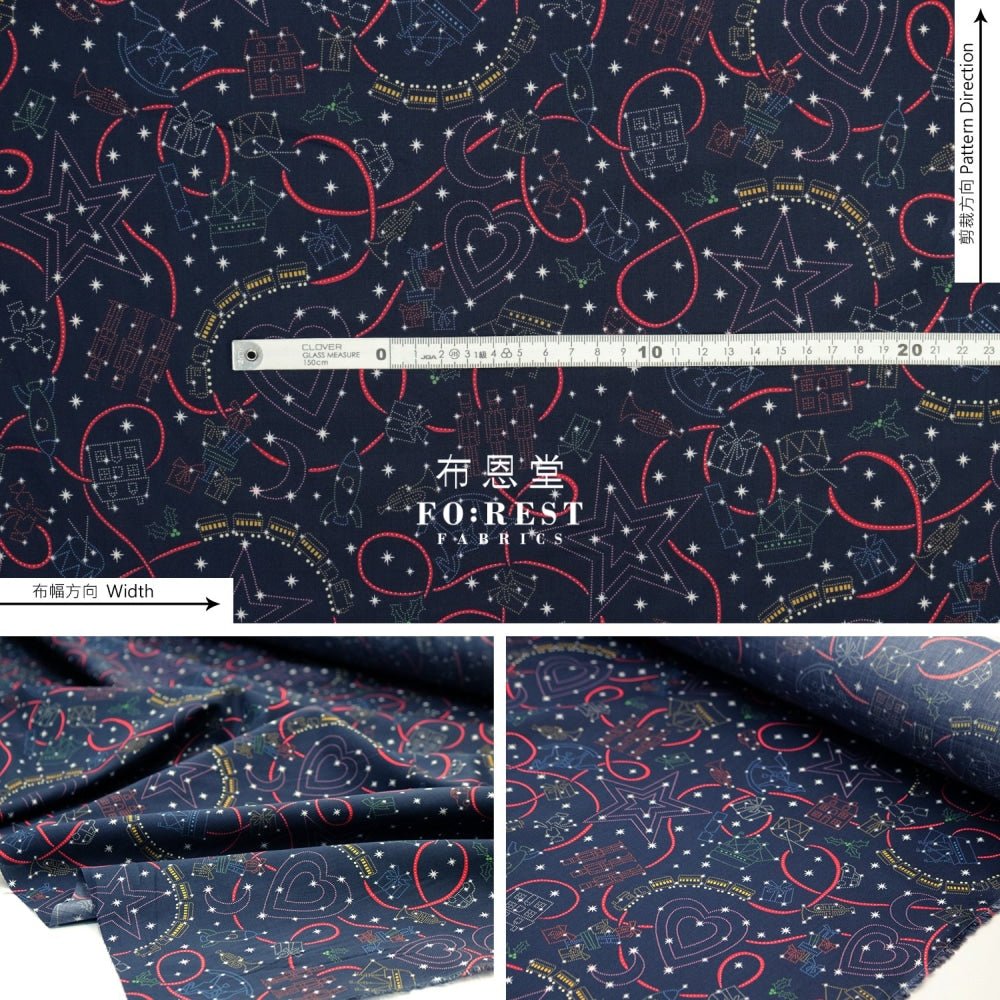 Liberty of London (Cotton Tana Lawn Fabric) - Gift express Navy - FO:REST Fabric 布恩堂Liberty fabrictana lawnjapanese fabricykk zipper