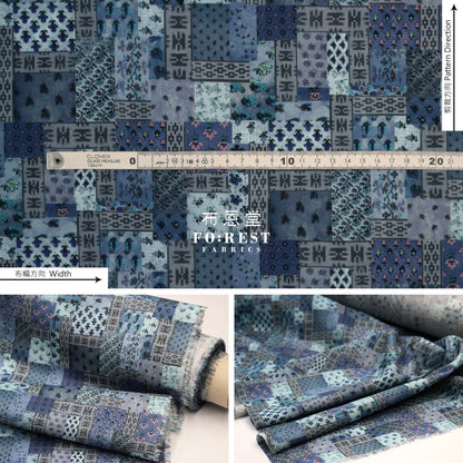 Liberty Of London (Cotton Tana Lawn Fabric) - Ikat Neats Navy Cotton