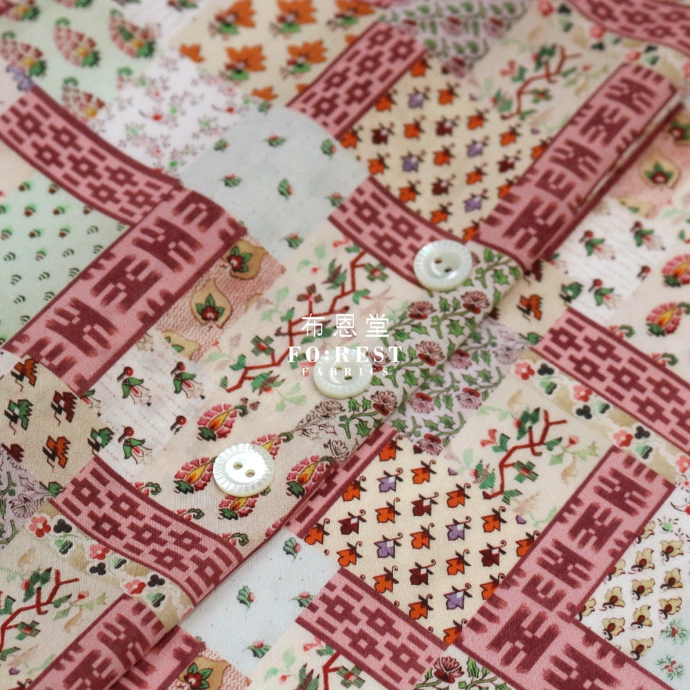 Liberty Of London (Cotton Tana Lawn Fabric) - Ikat Neats Red Cotton