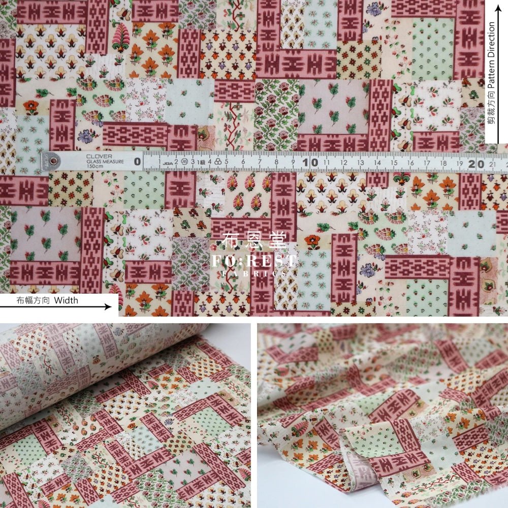 Liberty of London (Cotton Tana Lawn Fabric) - Ikat Neats Red - FO:REST Fabric 布恩堂Liberty fabrictana lawnjapanese fabricykk zipper