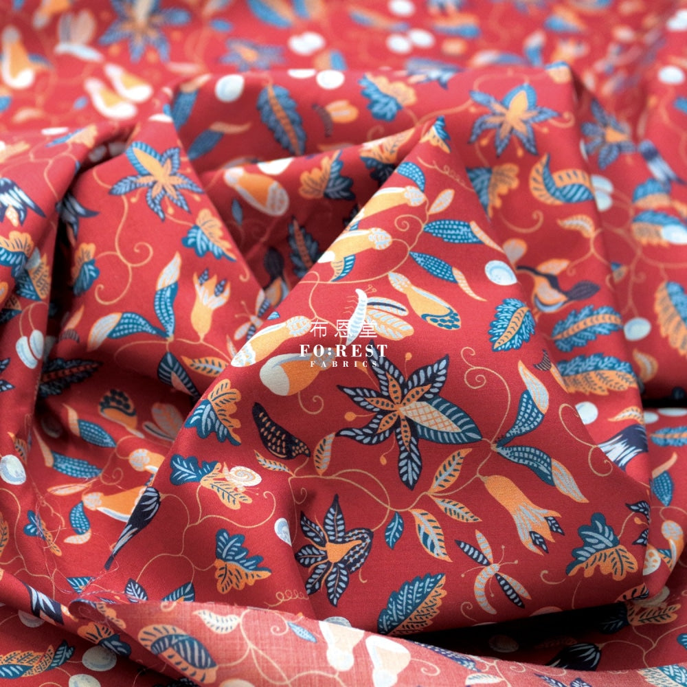 Liberty Of London (Cotton Tana Lawn Fabric) - Jungle Bug Red Cotton