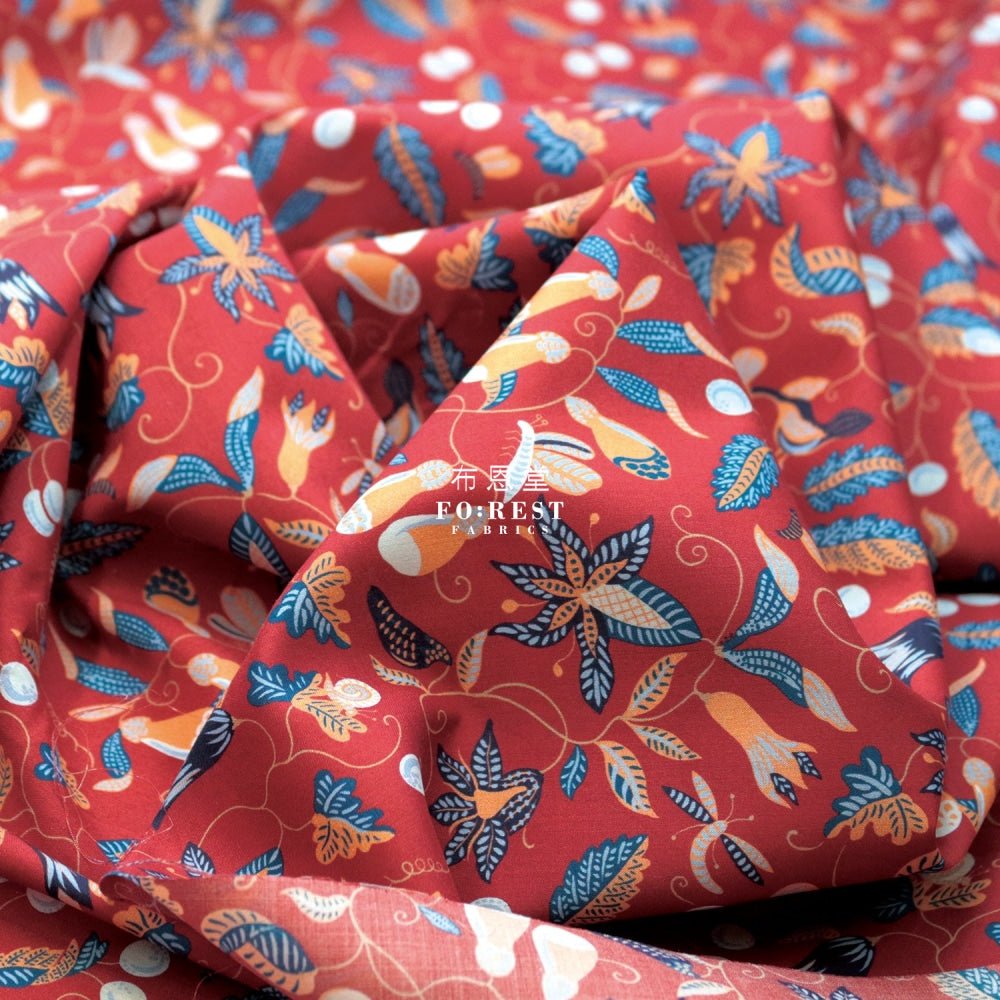 Liberty of London (Cotton Tana Lawn Fabric) - Jungle Bug RED - FO:REST Fabric 布恩堂Liberty fabrictana lawnjapanese fabricykk zipper