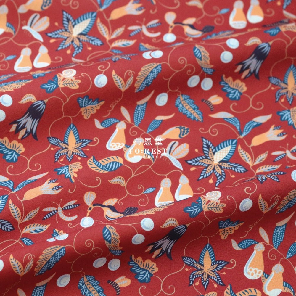 Liberty of London (Cotton Tana Lawn Fabric) - Jungle Bug RED - FO:REST Fabric 布恩堂Liberty fabrictana lawnjapanese fabricykk zipper