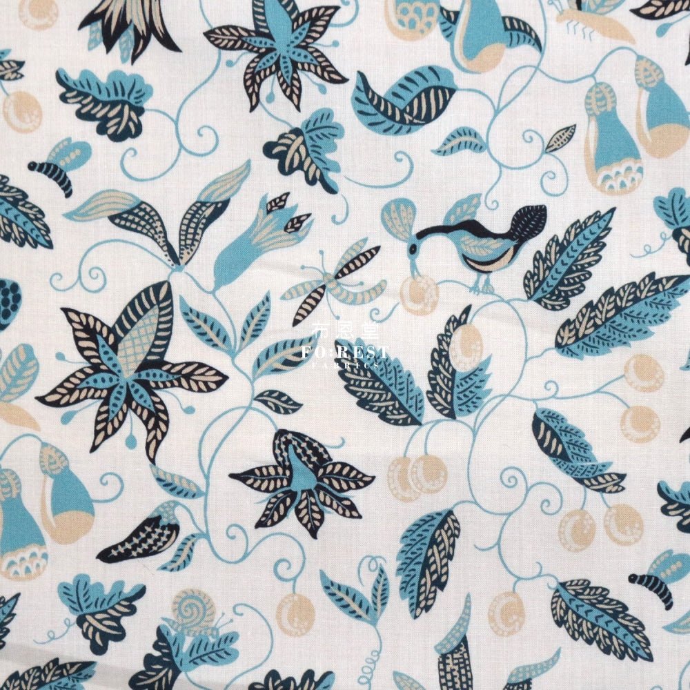 Liberty of London (Cotton Tana Lawn Fabric) - Jungle Bug WHITE - FO:REST Fabric 布恩堂Liberty fabrictana lawnjapanese fabricykk zipper