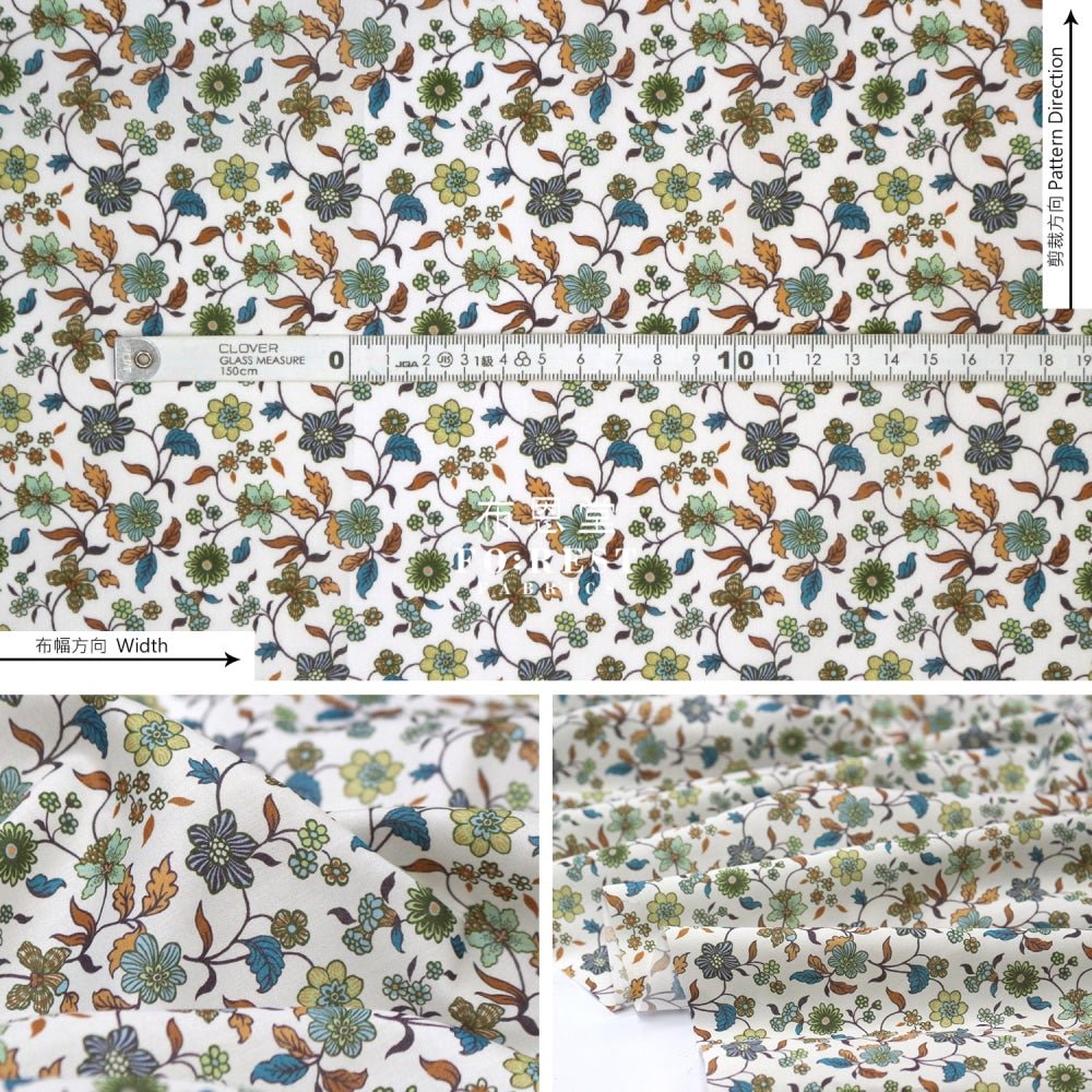 Liberty of London (Cotton Tana Lawn Fabric) - Katherine Court - FO:REST Fabric 布恩堂Liberty fabrictana lawnjapanese fabricykk zipper