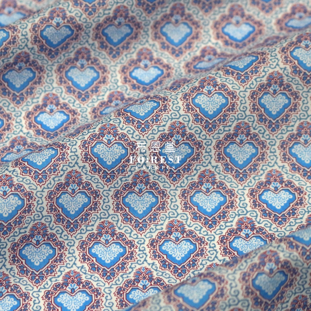 Liberty Of London (Cotton Tana Lawn Fabric) - King Hearts Blue Cotton