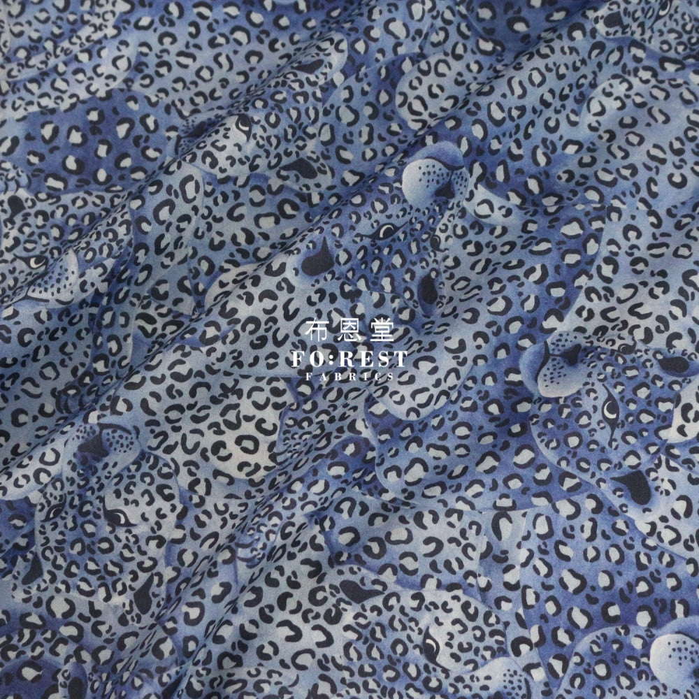 Liberty Of London (Cotton Tana Lawn Fabric) - Leopard Camo Blue Cotton