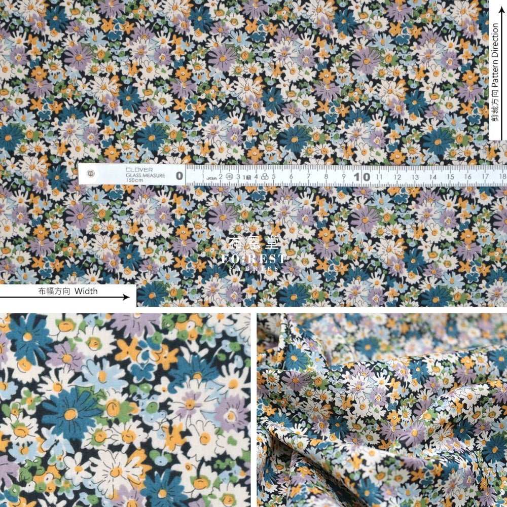 Liberty of London (Cotton Tana Lawn Fabric) - Libby BLUE - FO:REST Fabric 布恩堂Liberty fabrictana lawnjapanese fabricykk zipper