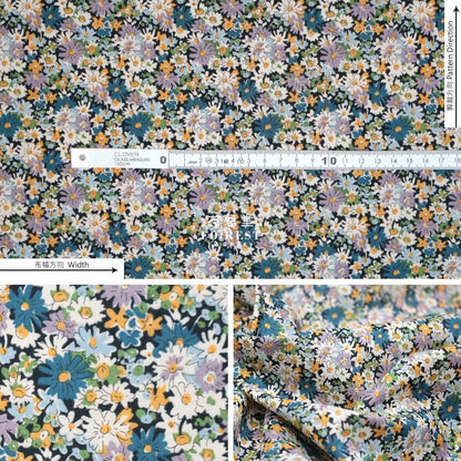 Liberty of London (Cotton Tana Lawn Fabric) - Libby BLUE - FO:REST Fabric 布恩堂Liberty fabrictana lawnjapanese fabricykk zipper