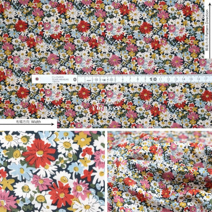 Liberty of London (Cotton Tana Lawn Fabric) - Libby RED - FO:REST Fabric 布恩堂Liberty fabrictana lawnjapanese fabricykk zipper