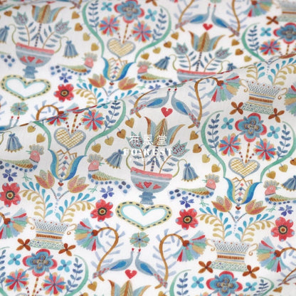 Liberty of London (Cotton Tana Lawn Fabric) - LOVE BIRDS Blue - FO:REST Fabric 布恩堂Liberty fabrictana lawnjapanese fabricykk zipper
