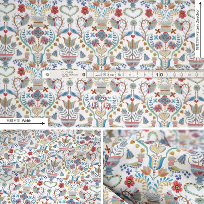 Liberty of London (Cotton Tana Lawn Fabric) - LOVE BIRDS Blue - FO:REST Fabric 布恩堂Liberty fabrictana lawnjapanese fabricykk zipper