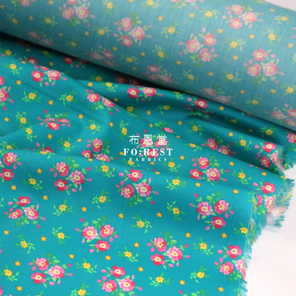 Liberty Of London (Cotton Tana Lawn Fabric) - Magdalena Posy Green Cotton