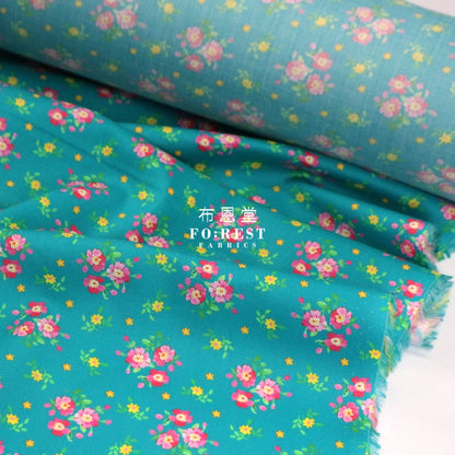 Liberty Of London (Cotton Tana Lawn Fabric) - Magdalena Posy Green Cotton