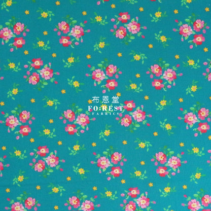 Liberty Of London (Cotton Tana Lawn Fabric) - Magdalena Posy Green Cotton