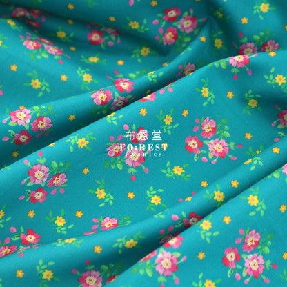 Liberty Of London (Cotton Tana Lawn Fabric) - Magdalena Posy Green Cotton