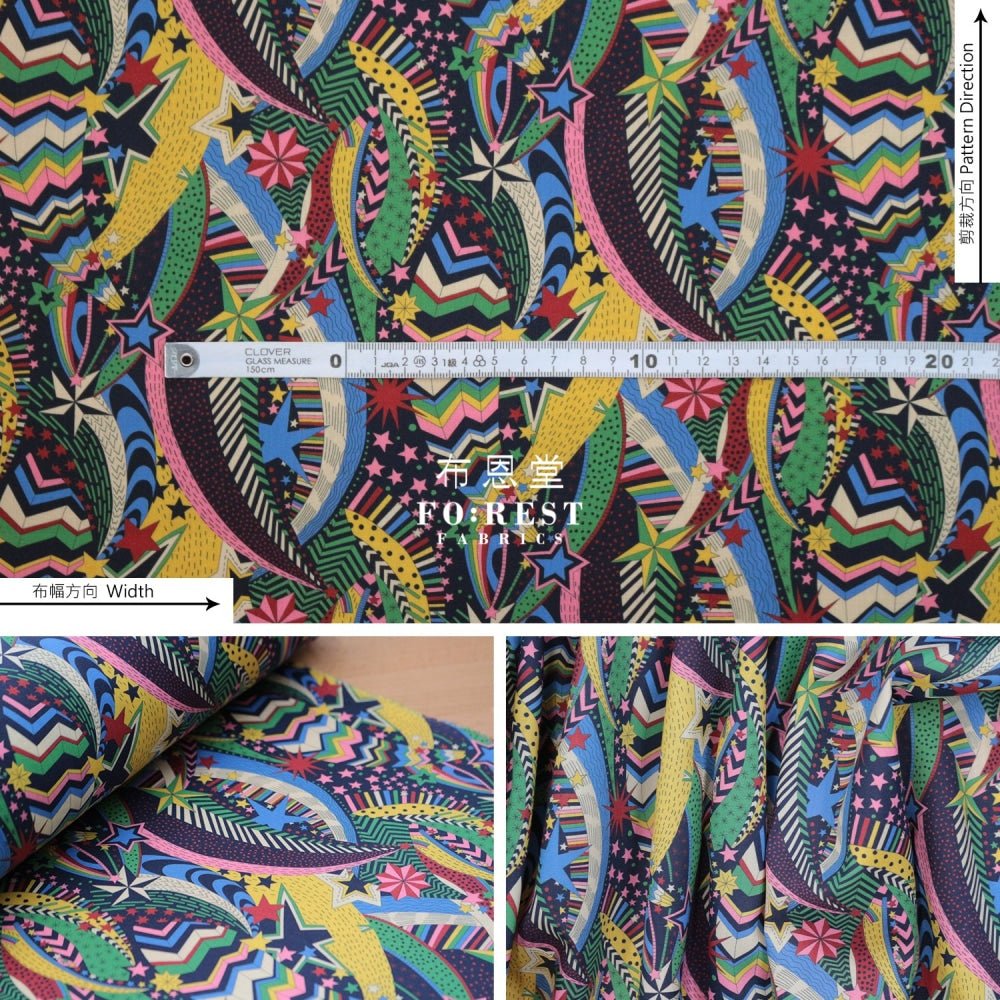 Liberty of London (Cotton Tana Lawn Fabric) - My little star Blue - FO:REST Fabric 布恩堂Liberty fabrictana lawnjapanese fabricykk zipper