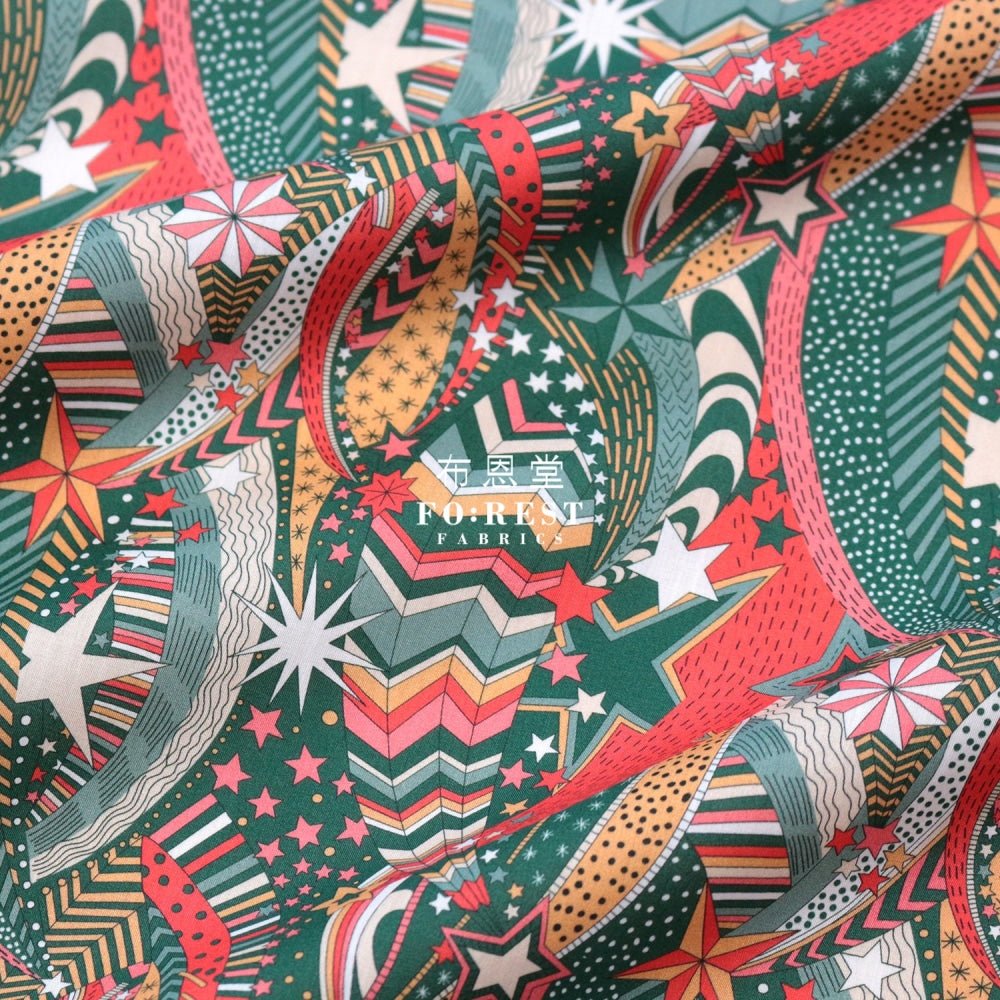 Liberty of London (Cotton Tana Lawn Fabric) - My little star Green - FO:REST Fabric 布恩堂Liberty fabrictana lawnjapanese fabricykk zipper