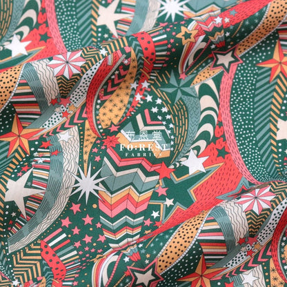 Liberty of London (Cotton Tana Lawn Fabric) - My little star Green - FO:REST Fabric 布恩堂Liberty fabrictana lawnjapanese fabricykk zipper