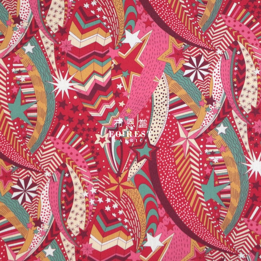 Liberty of London (Cotton Tana Lawn Fabric) - My little star Red - FO:REST Fabric 布恩堂Liberty fabrictana lawnjapanese fabricykk zipper