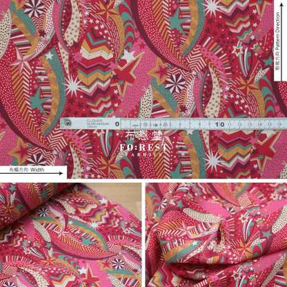 Liberty of London (Cotton Tana Lawn Fabric) - My little star Red - FO:REST Fabric 布恩堂Liberty fabrictana lawnjapanese fabricykk zipper