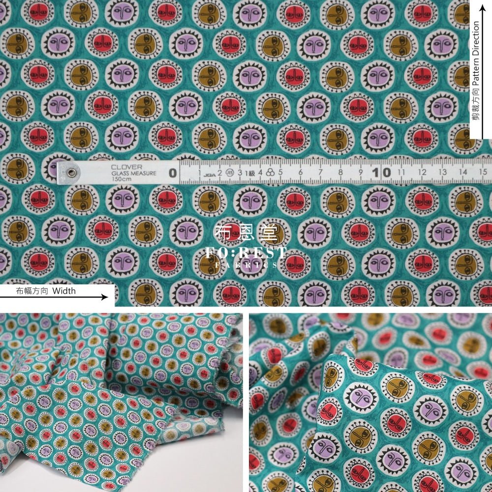 Liberty of London (Cotton Tana Lawn Fabric) - NOON Green - FO:REST Fabric 布恩堂Liberty fabrictana lawnjapanese fabricykk zipper