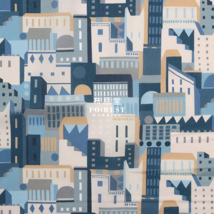Liberty Of London (Cotton Tana Lawn Fabric) - Patchwork City Blue Cotton