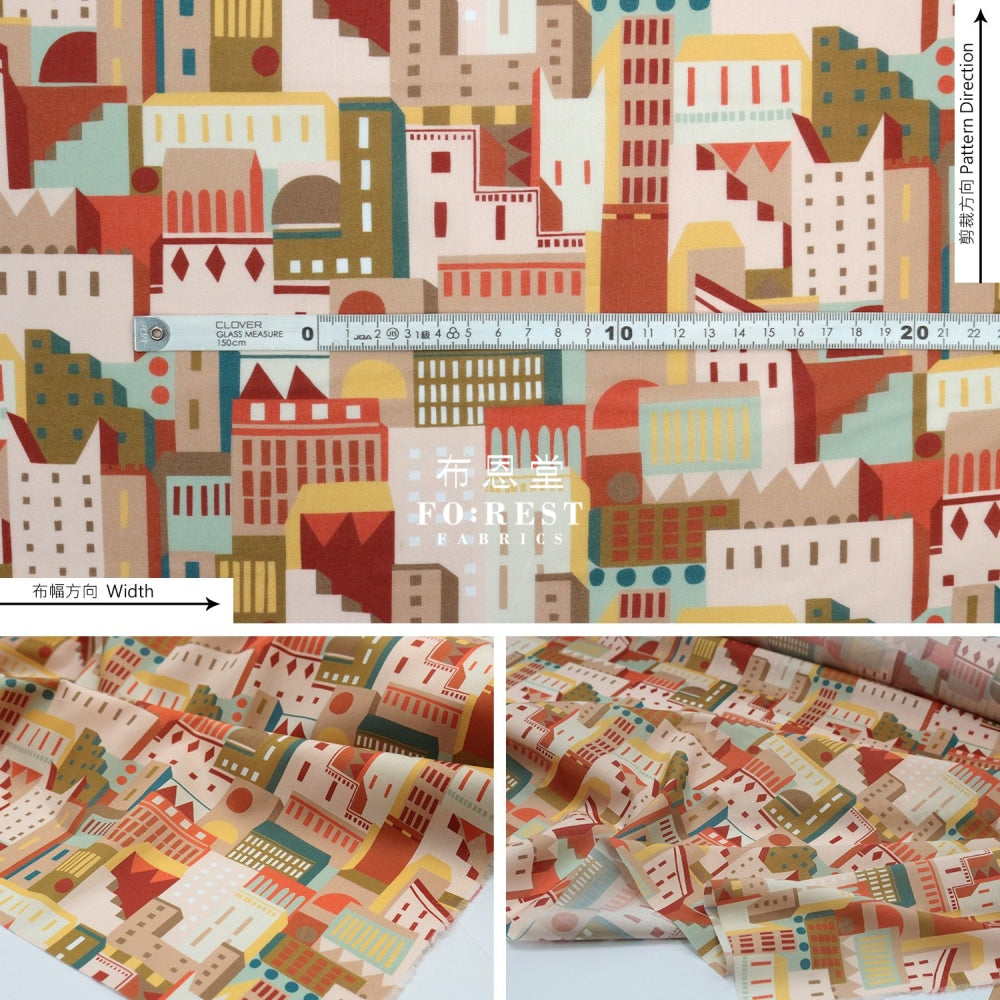 Liberty Of London (Cotton Tana Lawn Fabric) - Patchwork City Brown Cotton