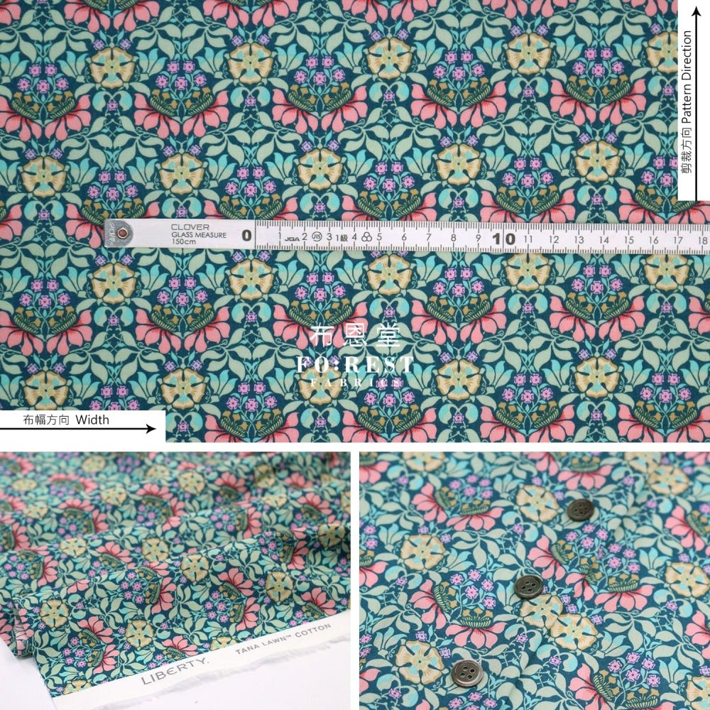 Liberty of London (Cotton Tana Lawn Fabric) - Persephone - FO:REST Fabric 布恩堂Liberty fabrictana lawnjapanese fabricykk zipper