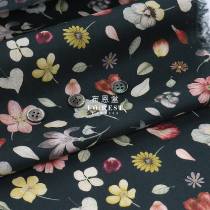 Liberty Of London (Cotton Tana Lawn Fabric) - Phyls Flower Black Cotton
