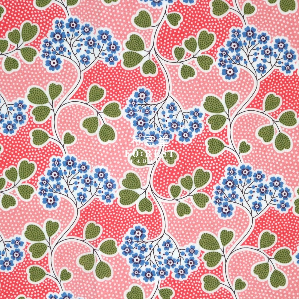 Liberty of London (Cotton Tana Lawn Fabric) - Primula Point Red - FO:REST Fabric 布恩堂Liberty fabrictana lawnjapanese fabricykk zipper