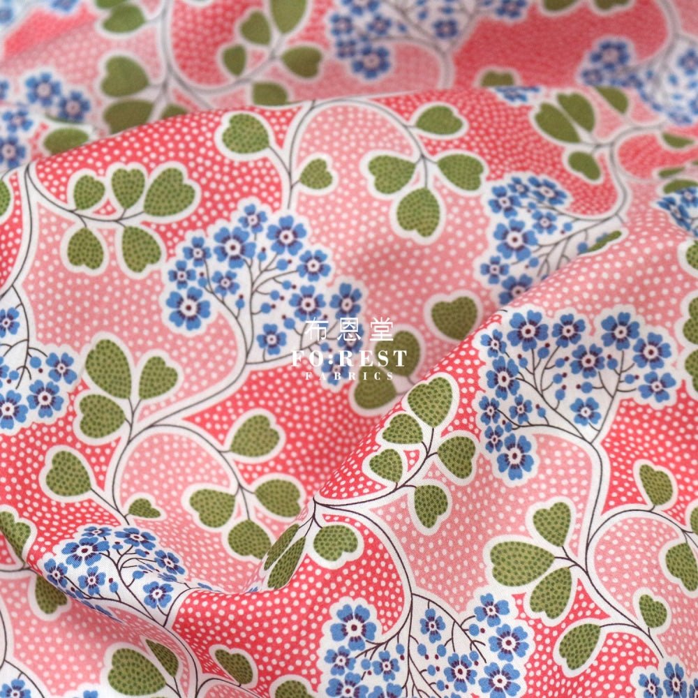 Liberty of London (Cotton Tana Lawn Fabric) - Primula Point Red - FO:REST Fabric 布恩堂Liberty fabrictana lawnjapanese fabricykk zipper