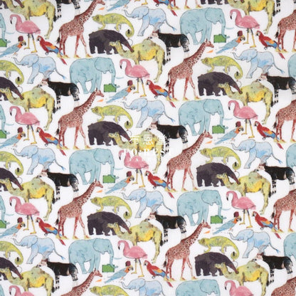 Liberty of London (Cotton Tana Lawn Fabric) - Queue for the Zoo - FO:REST Fabric 布恩堂Liberty fabrictana lawnjapanese fabricykk zipper
