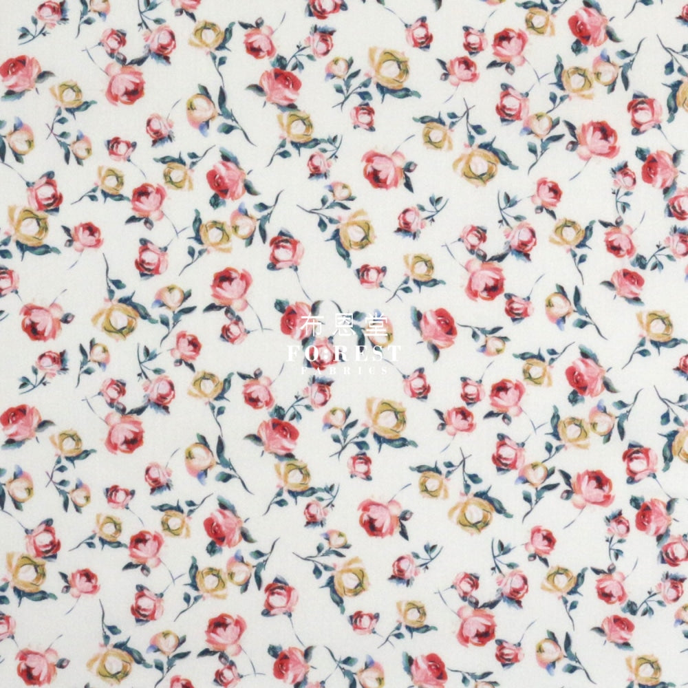 Liberty Of London (Cotton Tana Lawn Fabric) - Raining Rosebuds Natural Cotton