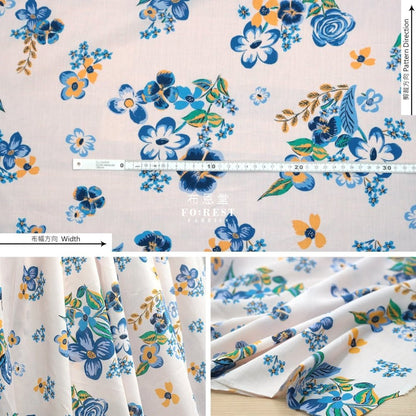 Liberty of London (Cotton Tana Lawn Fabric) - Riviera Bouqet LT.PINK - FO:REST Fabric 布恩堂Liberty fabrictana lawnjapanese fabricykk zipper