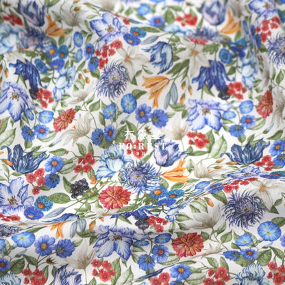 Liberty Of London (Cotton Tana Lawn Fabric) - Royal Garland Blue Cotton