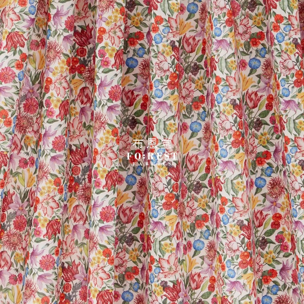 Liberty of London (Cotton Tana Lawn Fabric) - Royal Garland Red - FO:REST Fabric 布恩堂Liberty fabrictana lawnjapanese fabricykk zipper