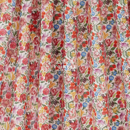 Liberty of London (Cotton Tana Lawn Fabric) - Royal Garland Red - FO:REST Fabric 布恩堂Liberty fabrictana lawnjapanese fabricykk zipper
