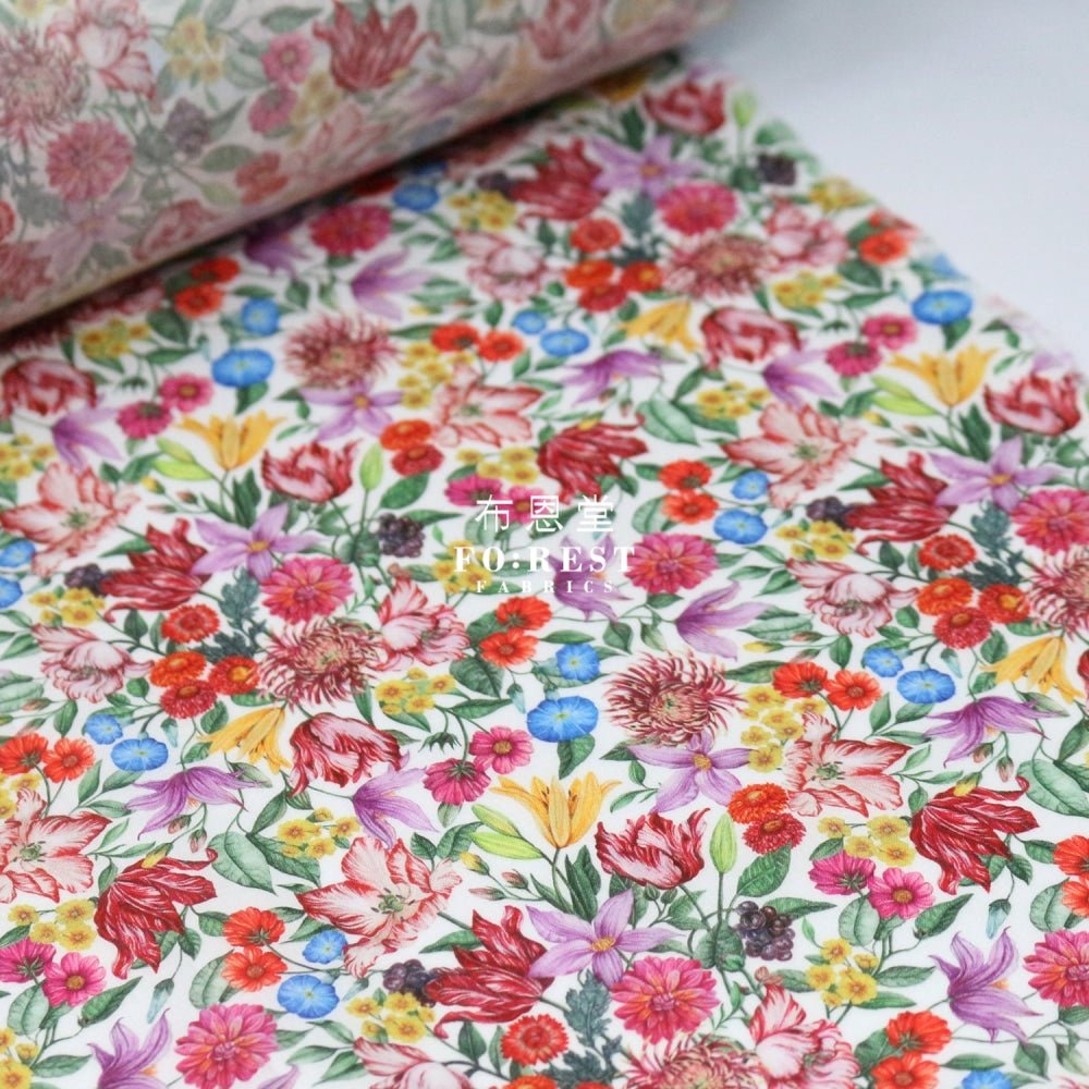 Liberty of London (Cotton Tana Lawn Fabric) - Royal Garland Red - FO:REST Fabric 布恩堂Liberty fabrictana lawnjapanese fabricykk zipper
