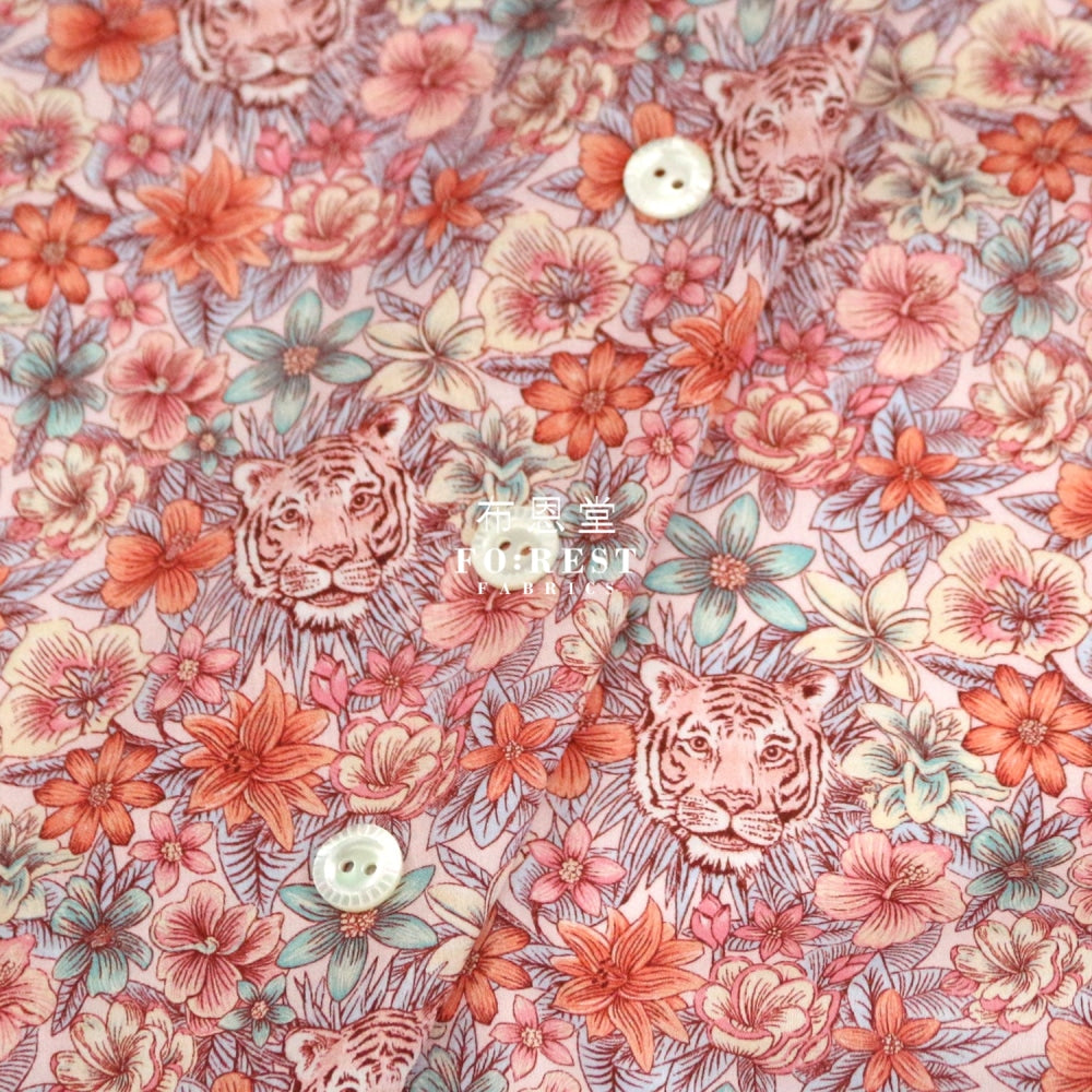 Liberty Of London (Cotton Tana Lawn Fabric) - Scottys Tiger Pink Cotton