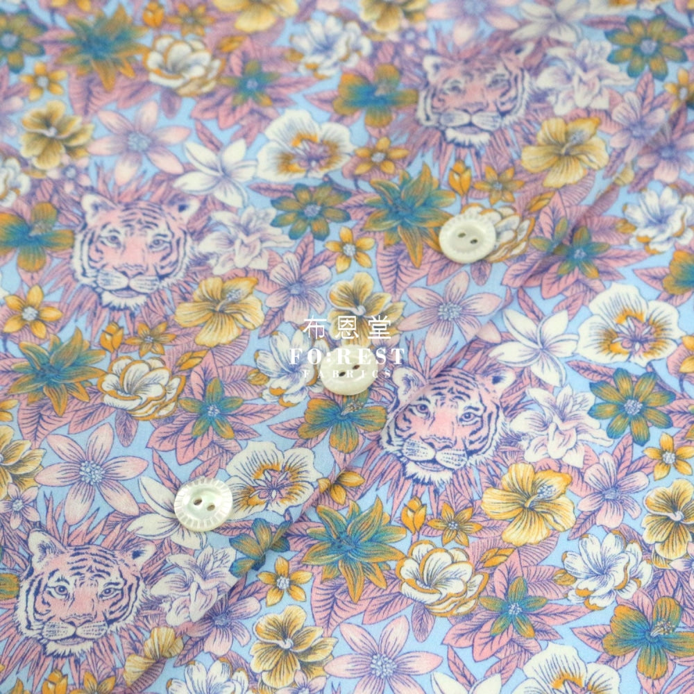 Liberty Of London (Cotton Tana Lawn Fabric) - Scottys Tiger Purple Cotton