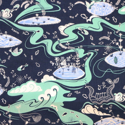 Liberty of London (Cotton Tana Lawn Fabric) - Sea Garden Green - FO:REST Fabric 布恩堂Liberty fabrictana lawnjapanese fabricykk zipper