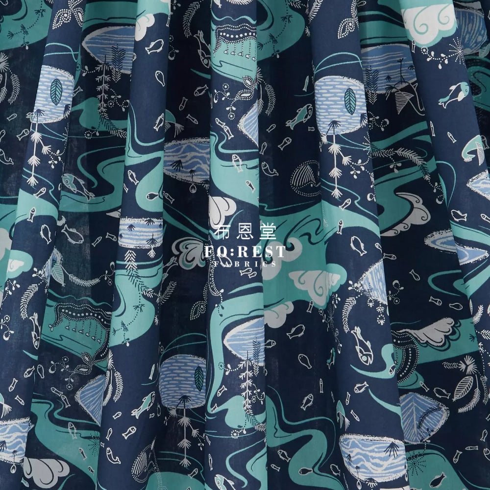 Liberty of London (Cotton Tana Lawn Fabric) - Sea Garden Green - FO:REST Fabric 布恩堂Liberty fabrictana lawnjapanese fabricykk zipper