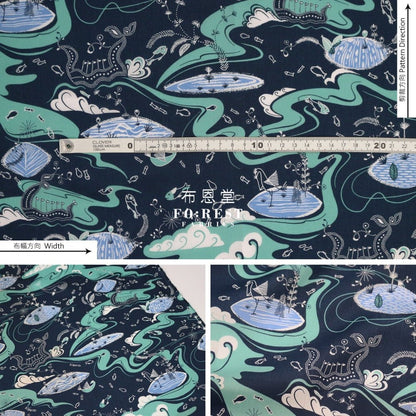Liberty of London (Cotton Tana Lawn Fabric) - Sea Garden Green - FO:REST Fabric 布恩堂Liberty fabrictana lawnjapanese fabricykk zipper
