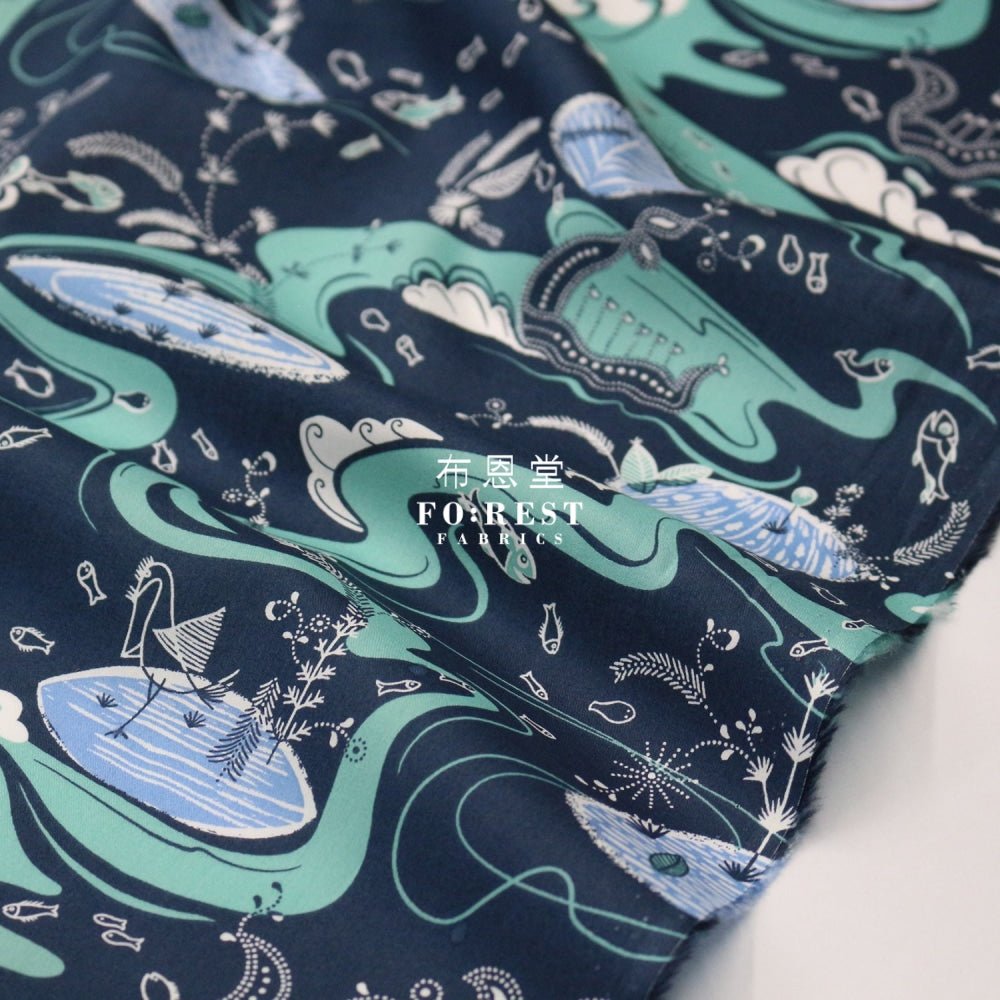 Liberty of London (Cotton Tana Lawn Fabric) - Sea Garden Green - FO:REST Fabric 布恩堂Liberty fabrictana lawnjapanese fabricykk zipper